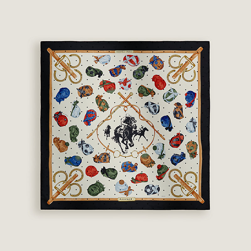 HERMES エルメス　おくるみ　バスラップ　Hロゴ入り　チェック柄 Jockey scarf 55 | Hermès USA